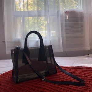 Zara black vinyl handbag 👜